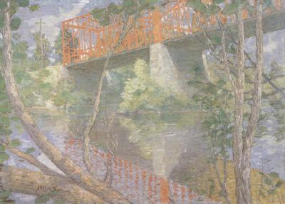 julian alden weir The Red Bridge (nn02) oil painting image